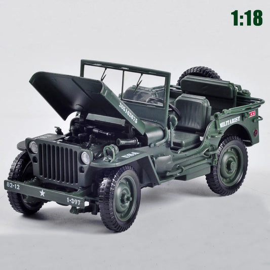 WWII Tactical Willis Jeep Die Cast 1:24