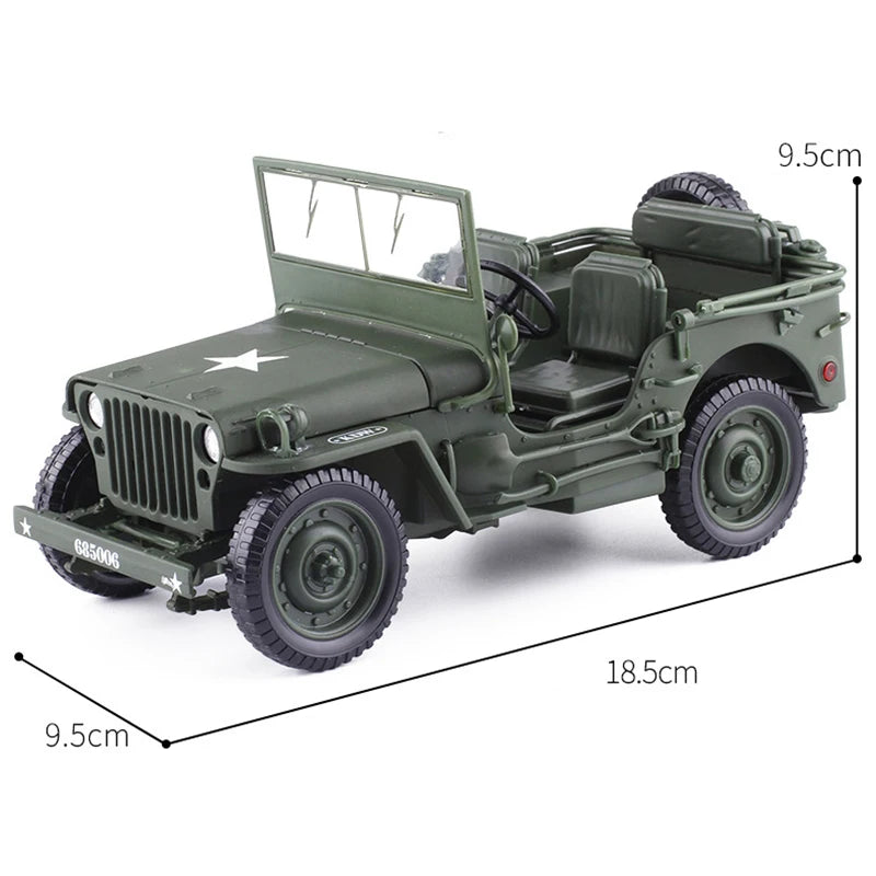 WWII Tactical Willis Jeep Die Cast 1:24